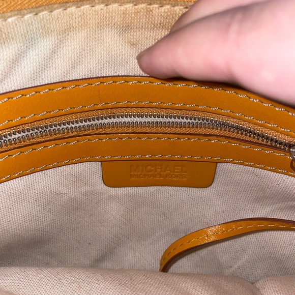 Michael Kors Orange Leather Studded Shoulder Bag - Picture 6 of 6